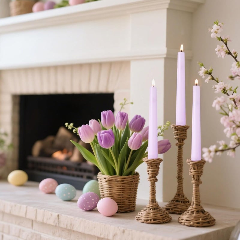 Sihuida 12-Pack Pale Purple Taper Candles, 10 Inch Unscented Dripless Candlesticks, Long-Lasting Burn Time of 6-7 Hours, Perfect for Home Décor, Weddings, and Events - Image 2